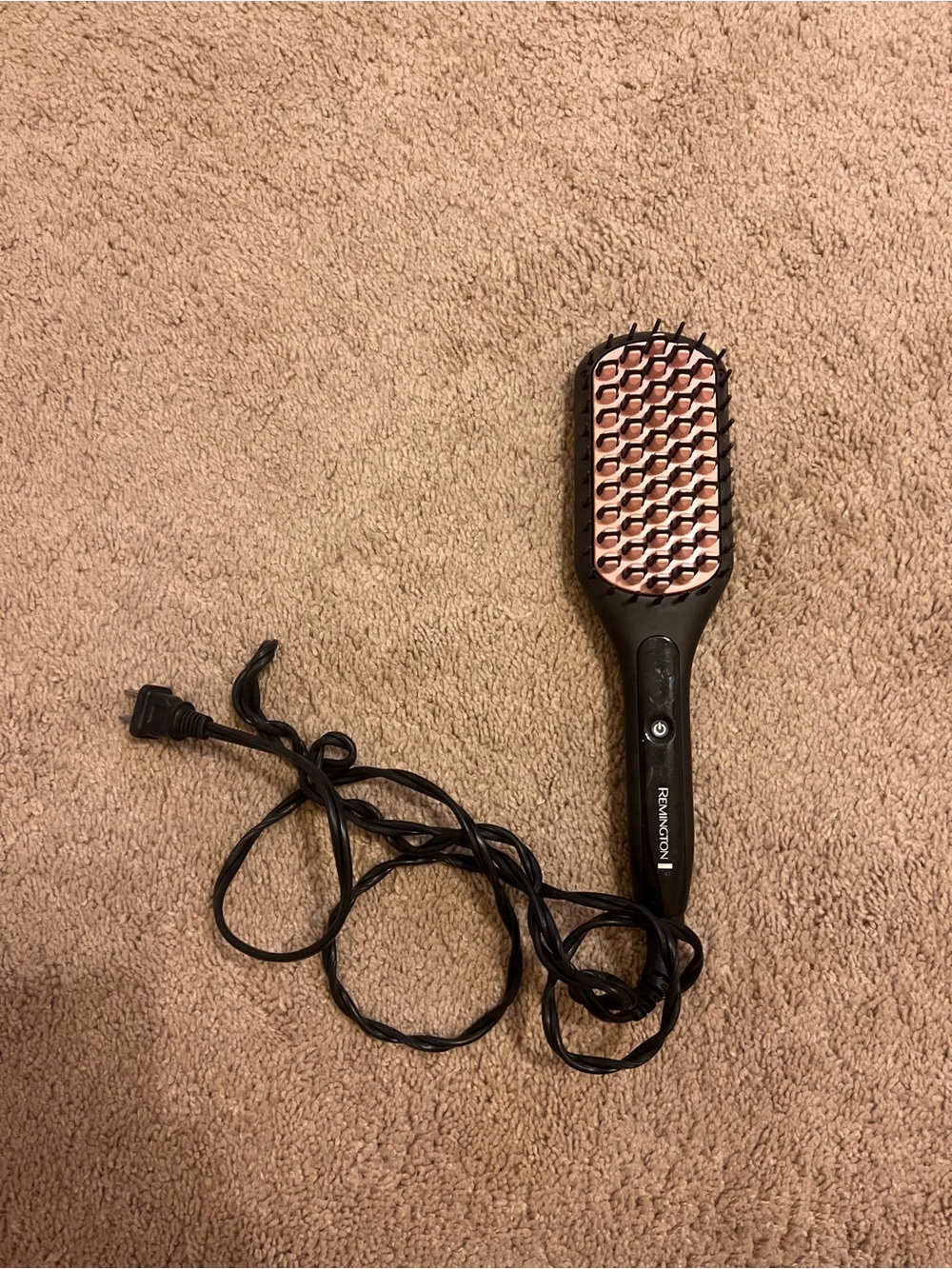 Straightener heated hair brush